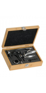 Accessori idee regalo vino: cofanetto in bamboo
