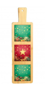 Tagliere in legno e ceramica versione natale