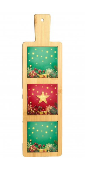 Tagliere in legno e ceramica versione natale