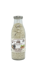 Risotto Langarolo con Nocciola Piemonte IGP e Tartufo Italiano 400g (in bottiglia del latte in vetro)